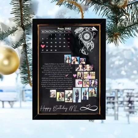116 N A4 NORMAL BEAUTIFUL MOON DESIGN HAPPY BIRTHDAY PHOTO FRAME WITH CALENDAR