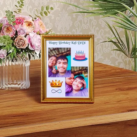 6×8 Half Golden Beautiful Small Table Photo Frame